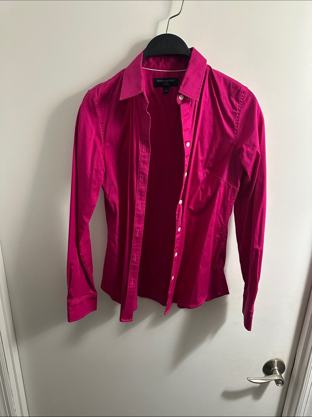 Banana Republic Hot Pink Button-Down Shirt